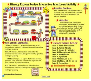 Literacy Express Smartboard Activity